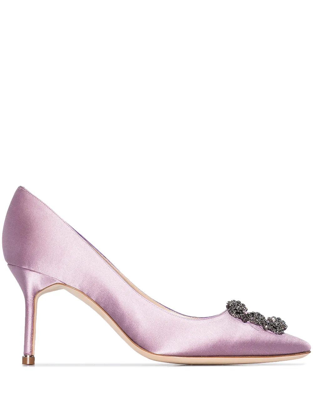 Image 1 of Manolo Blahnik Hangisi 70mm satin pumps