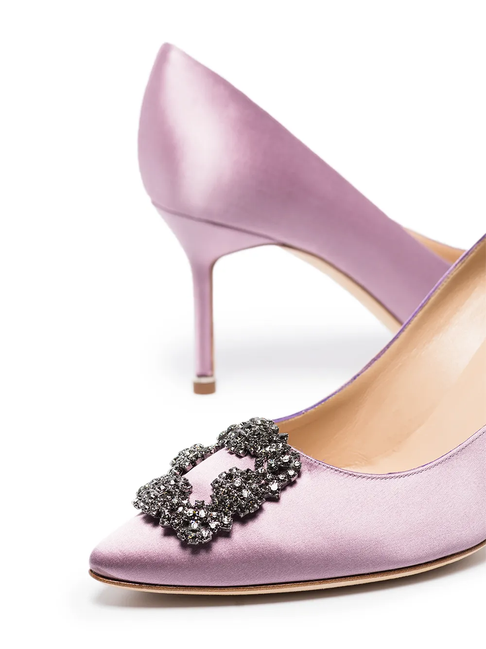Image 2 of Manolo Blahnik Hangisi 70mm satin pumps