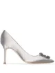 Image 1 of Manolo Blahnik Hangisi 90mm bejewelled detail pumps