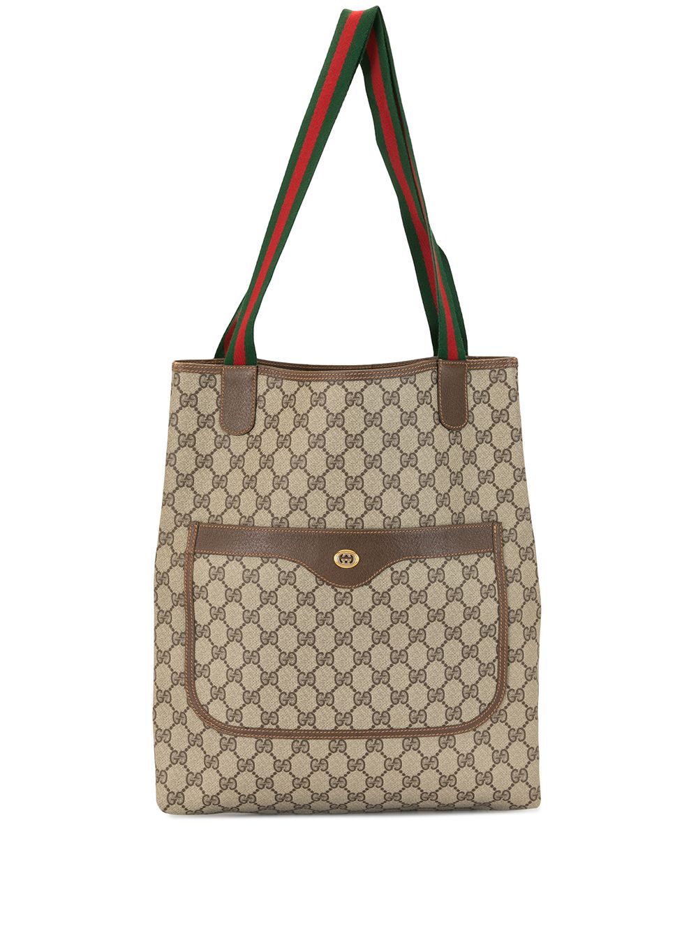 фото Gucci pre-owned сумка-тоут shelly с узором gg supreme