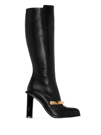 Alexander McQueen Embellished leather knee boots