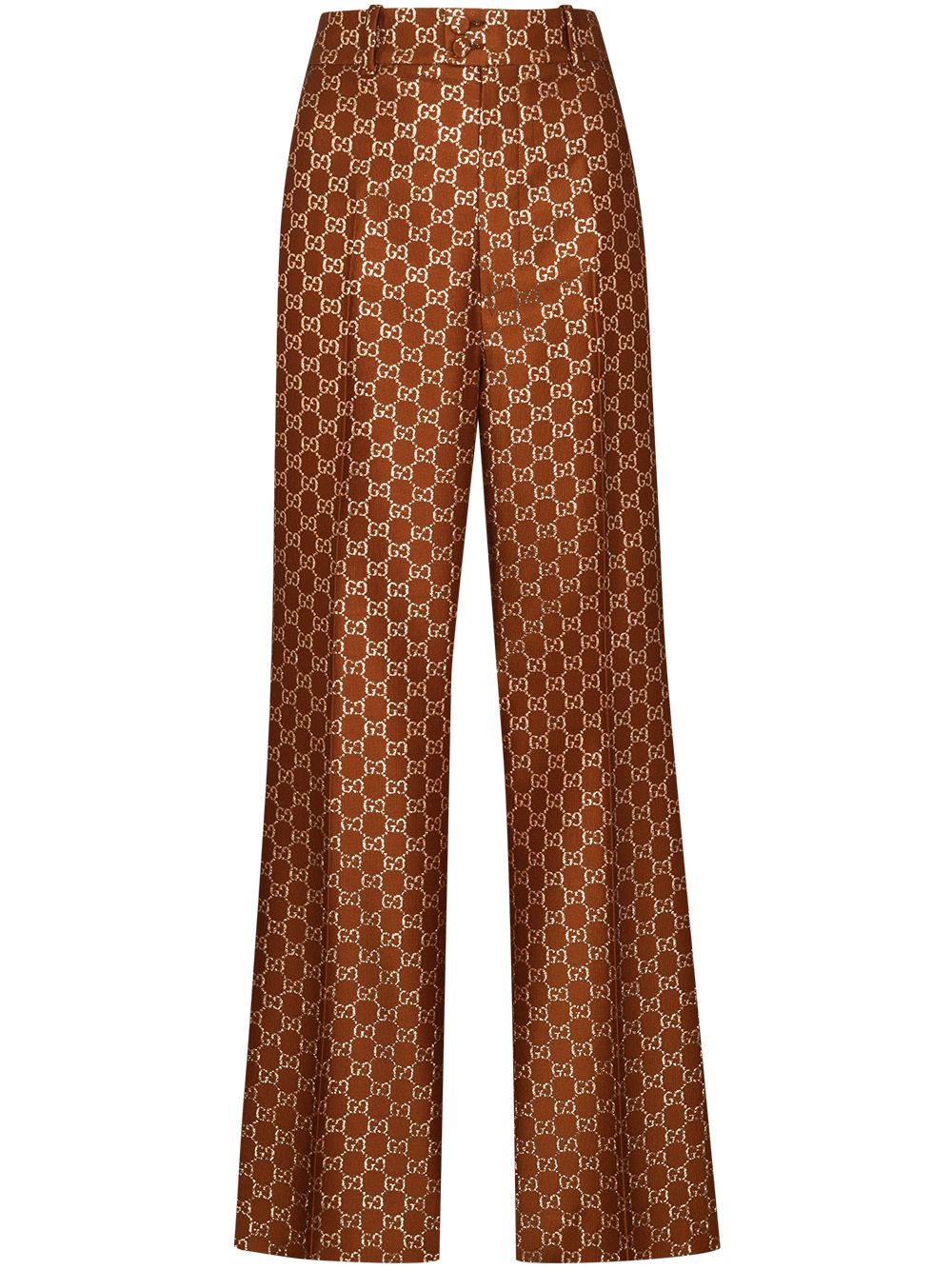 фото Gucci жаккардовые расклешенные брюки с логотипом