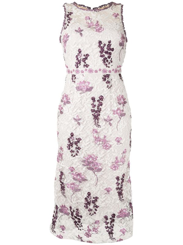 Marchesa Notte Floral Embroidered Dress Farfetch