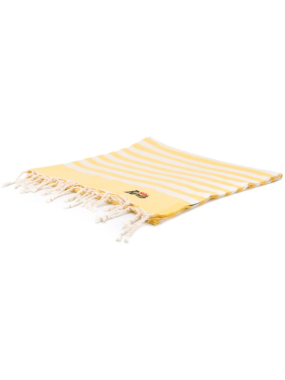 Mc2 Saint Barth Striped Logo Beach Towel In Yellow