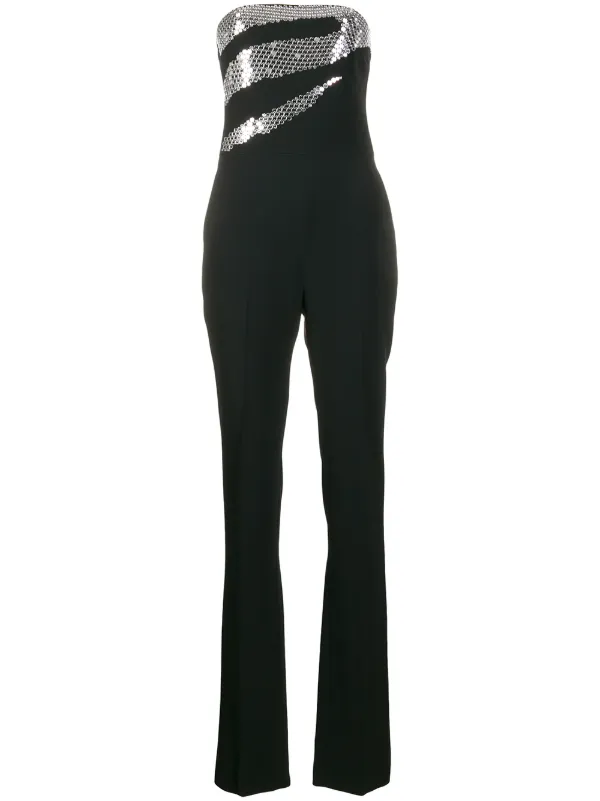 black and silver sequin jumpsuit