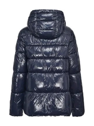 high-shine quilted hooded coat展示图