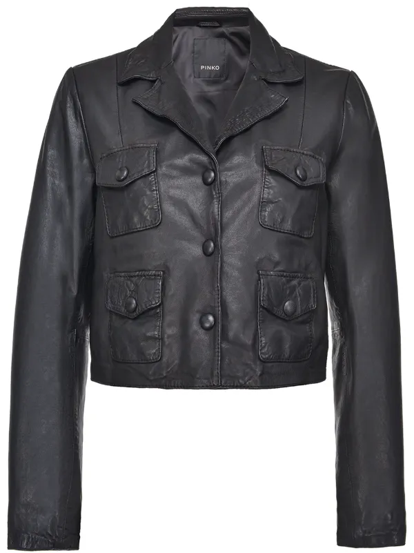 pinko leather jacket