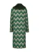Image 2 of Pinko fur-panelled zigzag coat