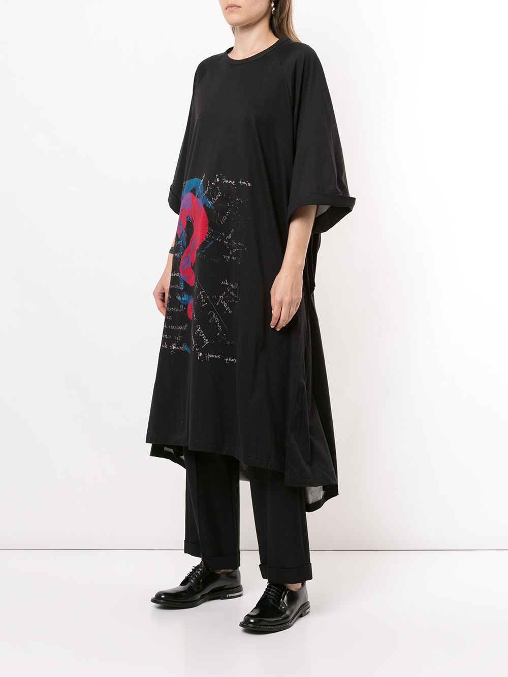 фото Yohji yamamoto платье-футболка с принтом
