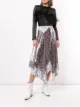 Image 2 of Paco Rabanne asymmetric floral-print chain link skirt