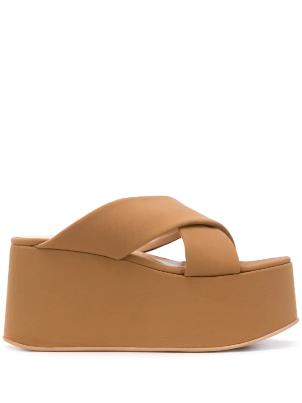 cross strap platform sandals
