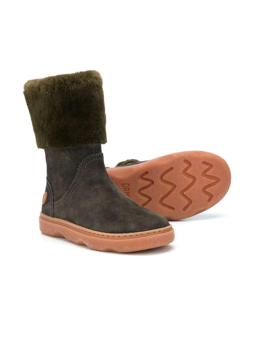 Image 2 of Camper Kids calf-length fur-detail boots