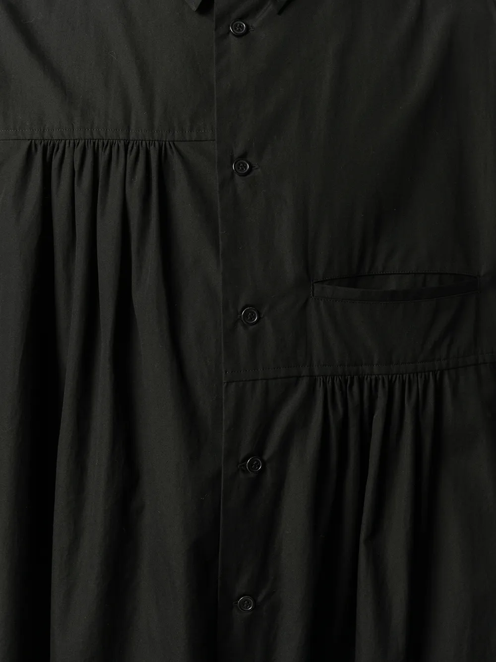Yohji Yamamoto Geplooid overhemd Zwart