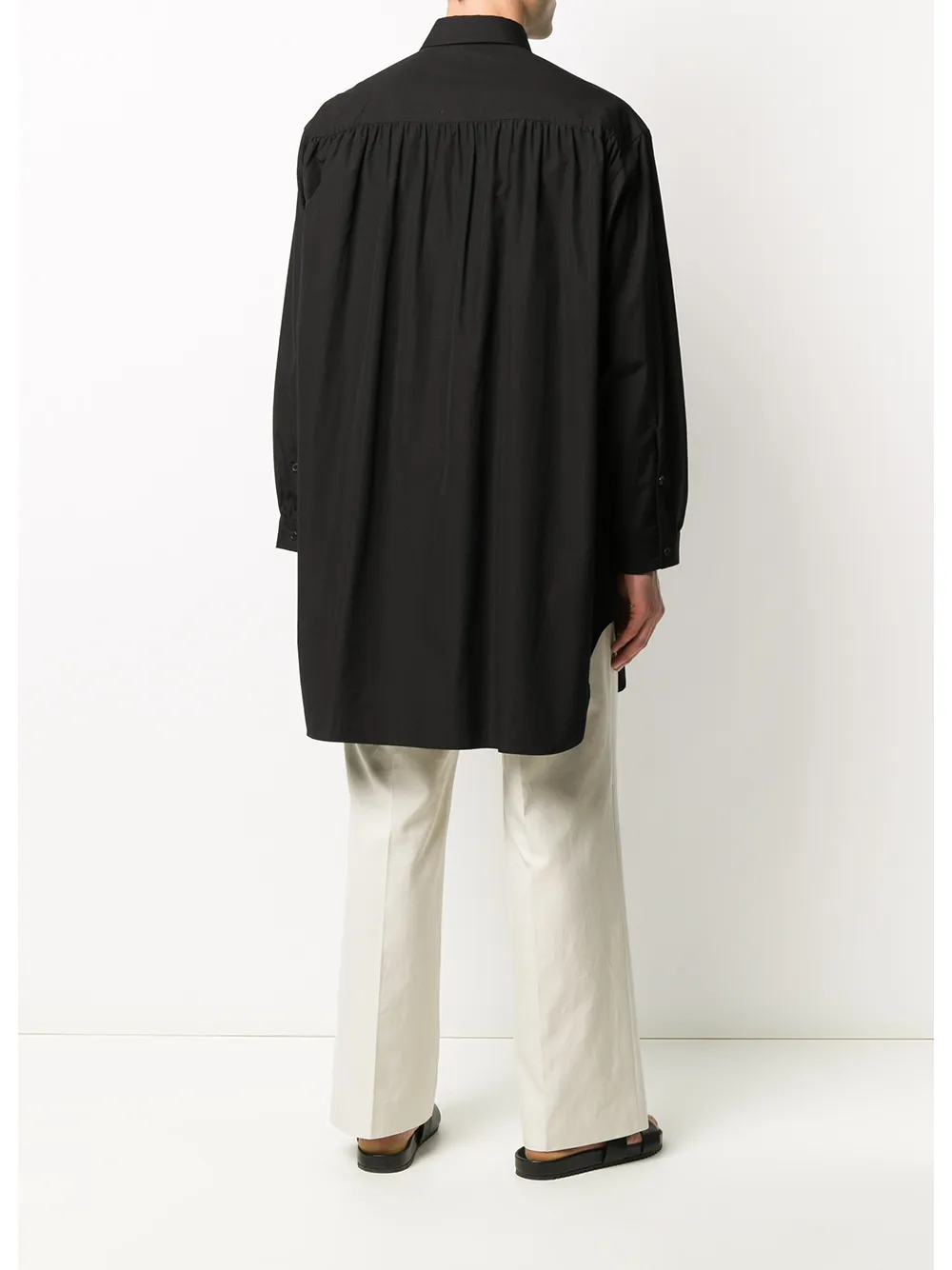 Yohji Yamamoto Geplooid overhemd Zwart
