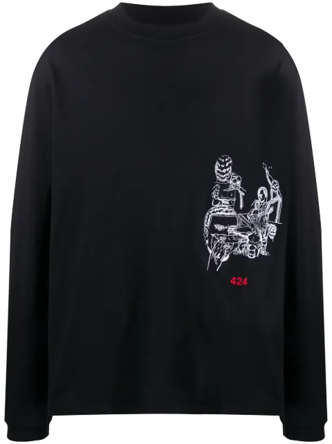 424 embroidered long-sleeve sweatshirt