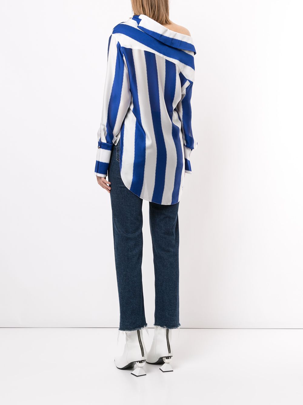 фото Hellessy silk striped off-shoulder blouse