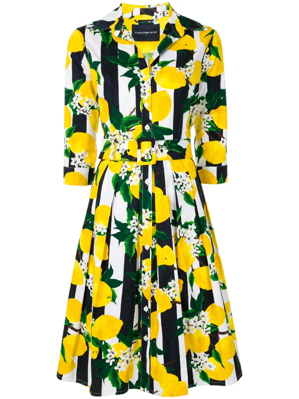 Lemon print shirt dress Clearance