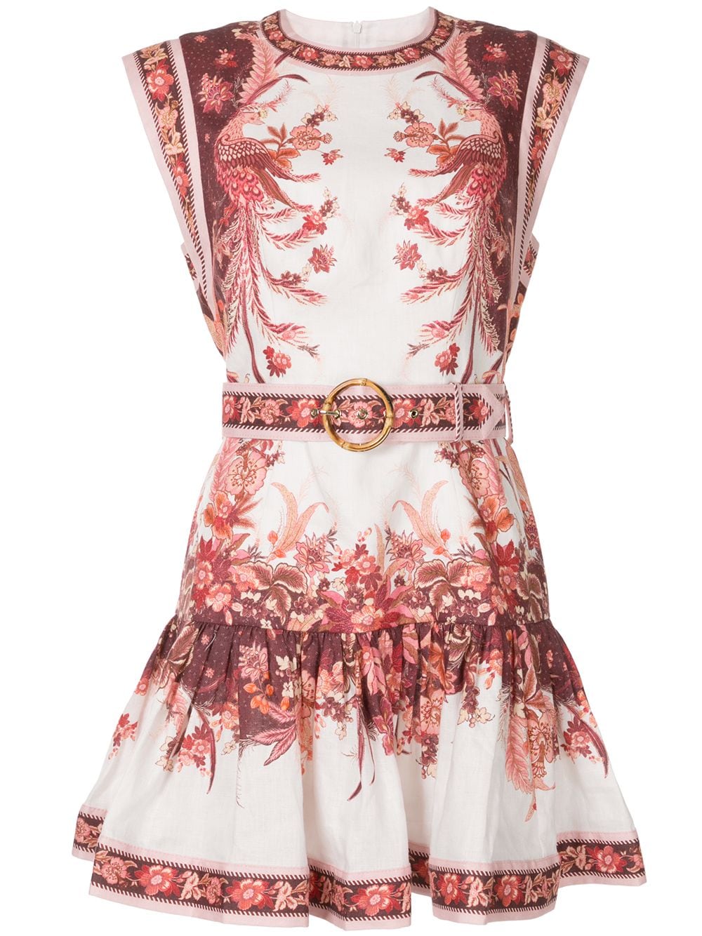 фото Zimmermann платье мини с цветочным принтом