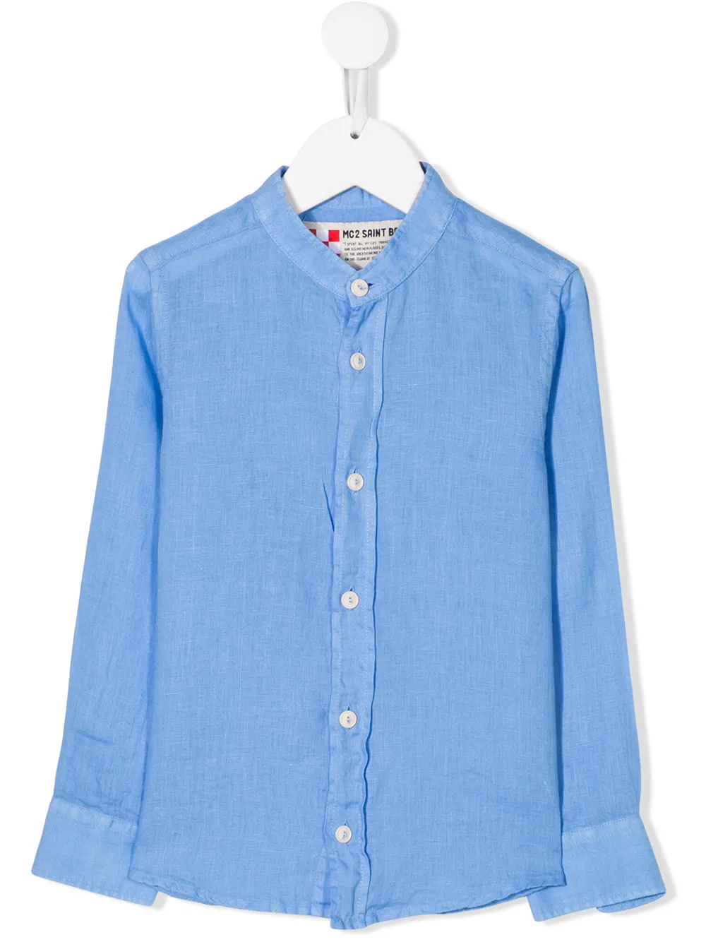 MC2 Saint Barth Kids バンドカラー シャツ - ブルー MC2 Saint Barth Kids バンドカラー シャツ - ブルー