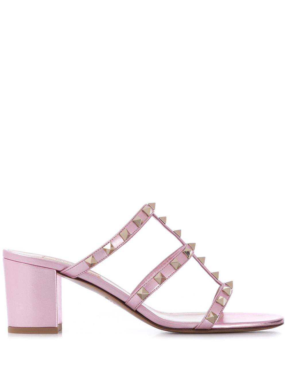 фото Valentino garavani rockstud metallic-effect 60mm mules