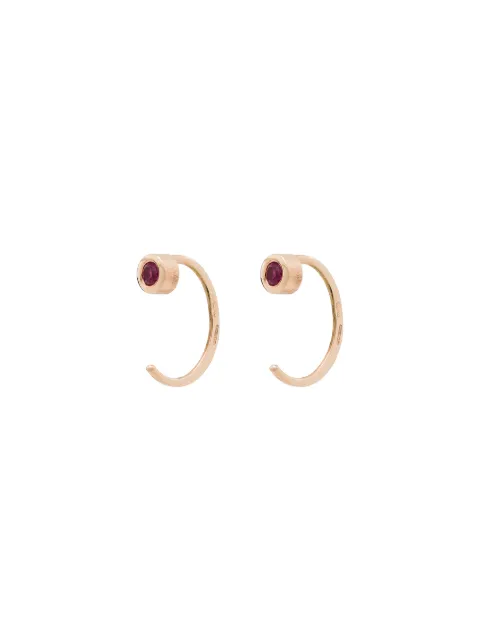 Melissa Joy Manning 14kt yellow gold ruby huggie hoop earrings