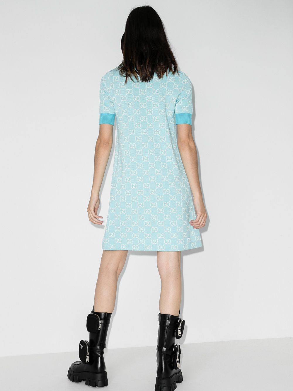 фото Gucci жаккардовое платье мини с узором gg supreme