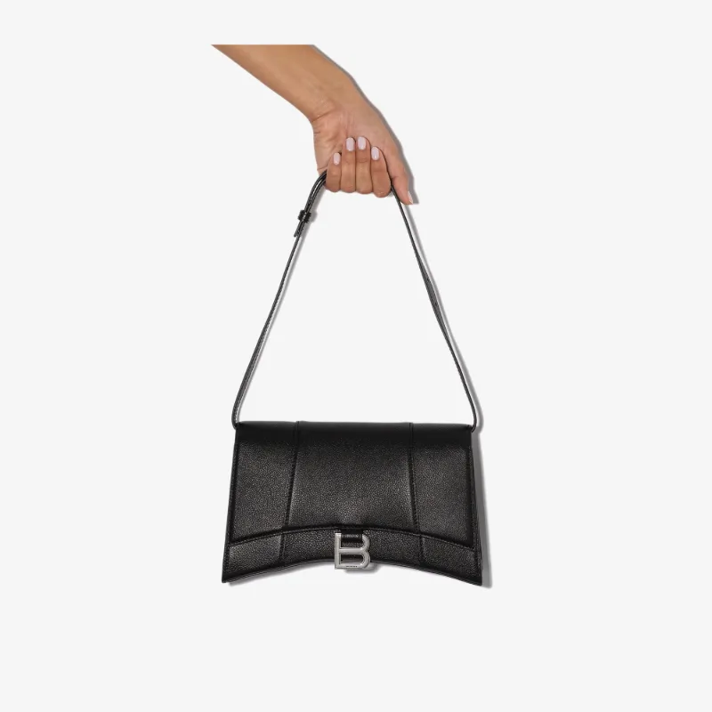 Balenciaga Womens Black Hourglass Shoulder Bag