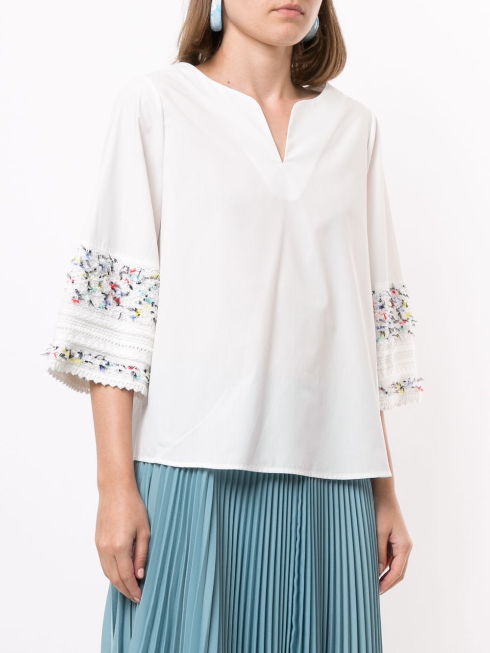 фото Coohem блузка с фактурной отделкой рукавами