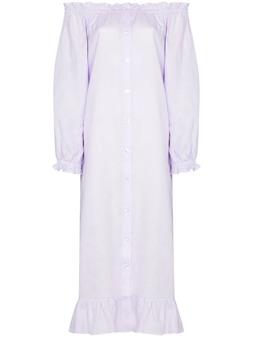 Sleeper off-the-shoulder linen midi dress