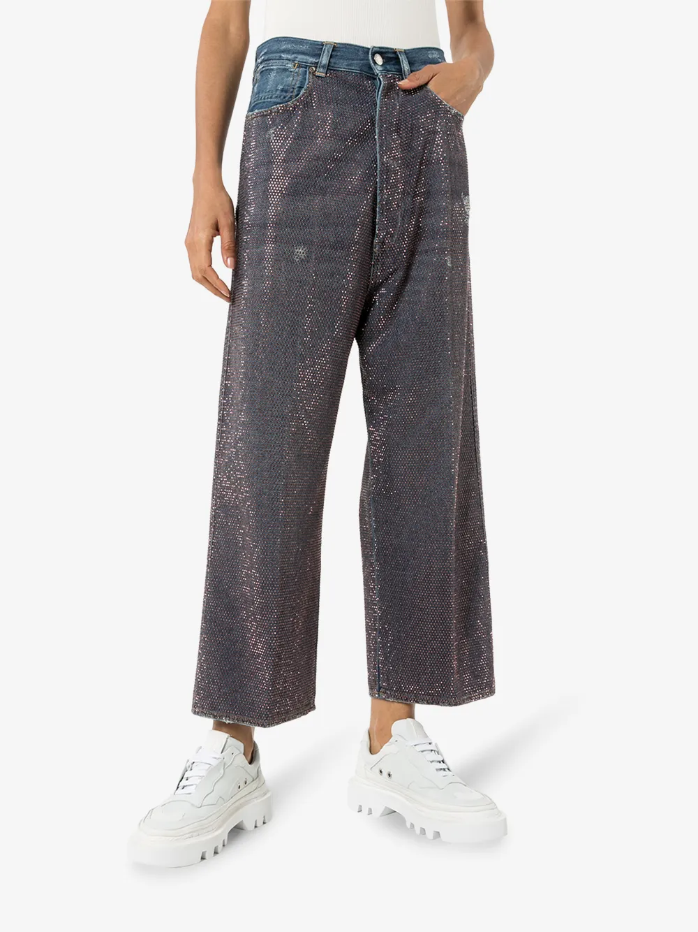 GOLDEN GOOSE BREEZY RHINESTONE EMBELLISHED JEANS