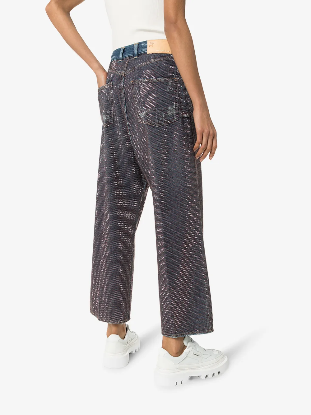 GOLDEN GOOSE BREEZY RHINESTONE EMBELLISHED JEANS