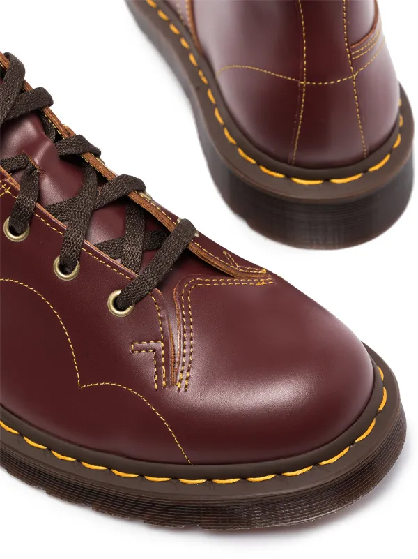 dr martens church oxblood leather flat ankle boots