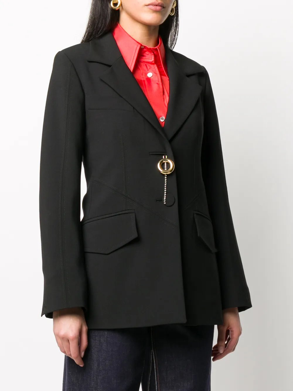 Ellery Blazer Mit Brosche   Schwarz 