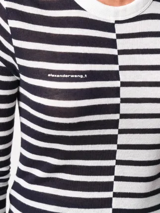 long-sleeved striped T-shirt展示图