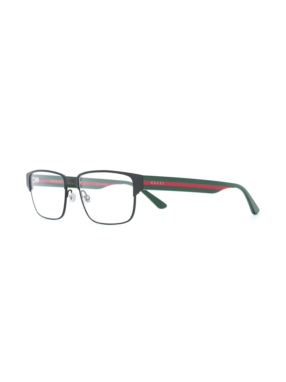 фото Gucci eyewear очки в прямоугольной оправе с отделкой web