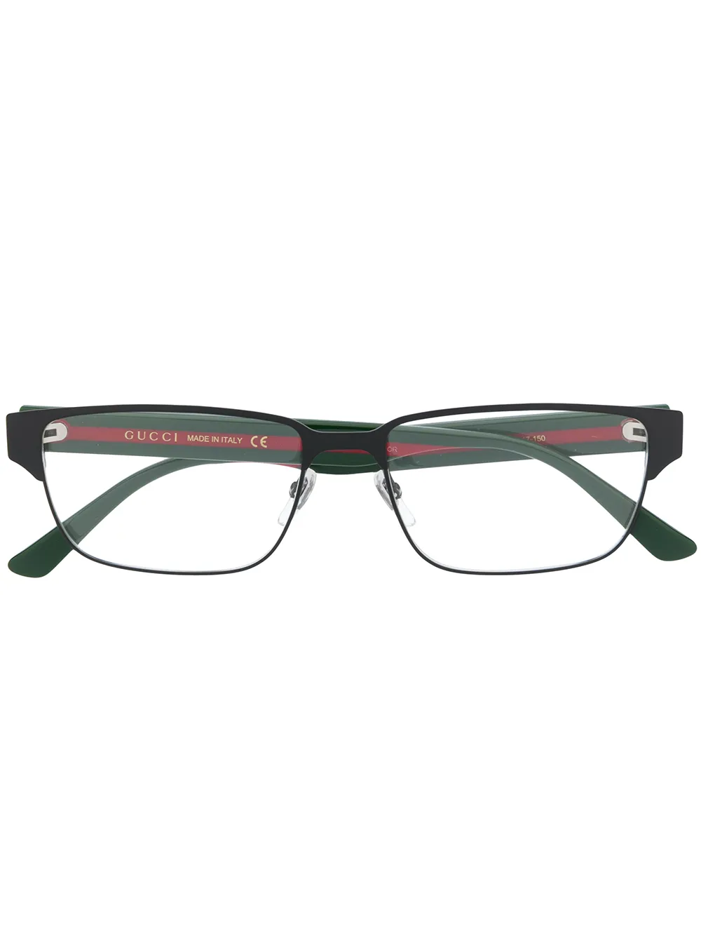 фото Gucci eyewear очки в прямоугольной оправе с отделкой web