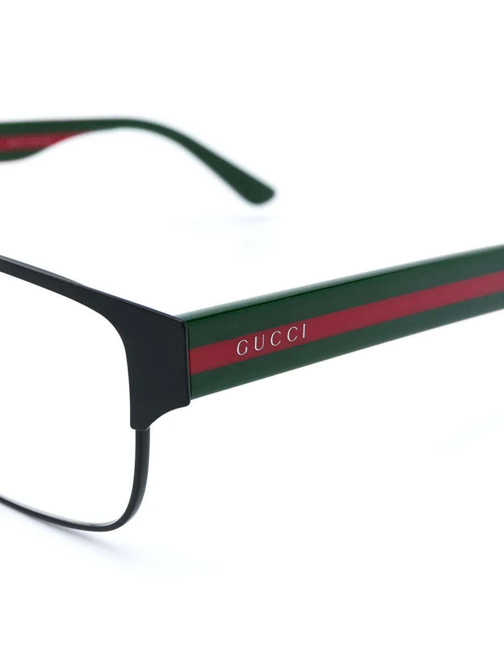 фото Gucci eyewear очки в прямоугольной оправе с отделкой web