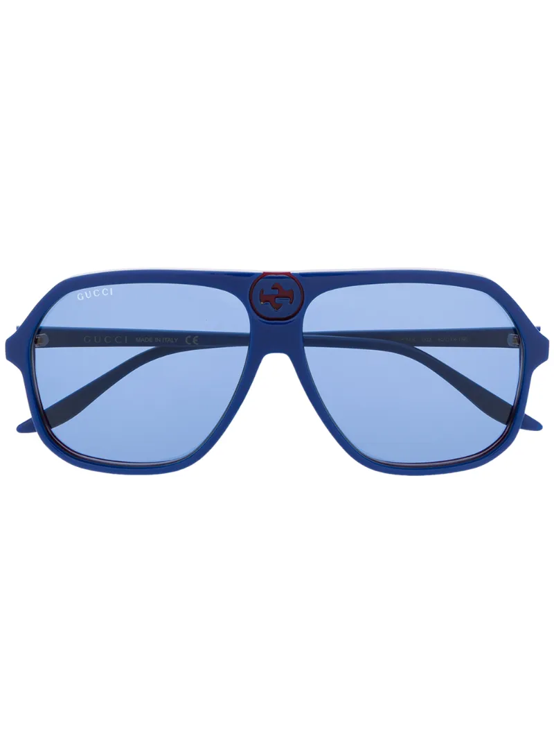 Click to view more detailed imagery on our partner's website Gucci Aviator Frame Sunglasses In Blue