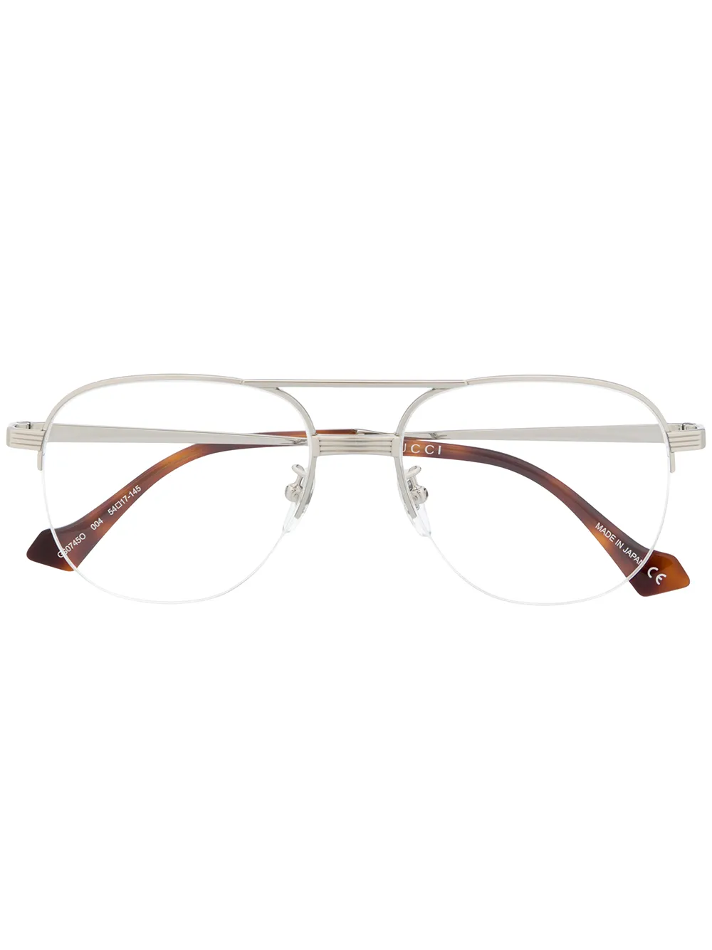 Gucci Eyewear Bril met piloten montuur Zilver