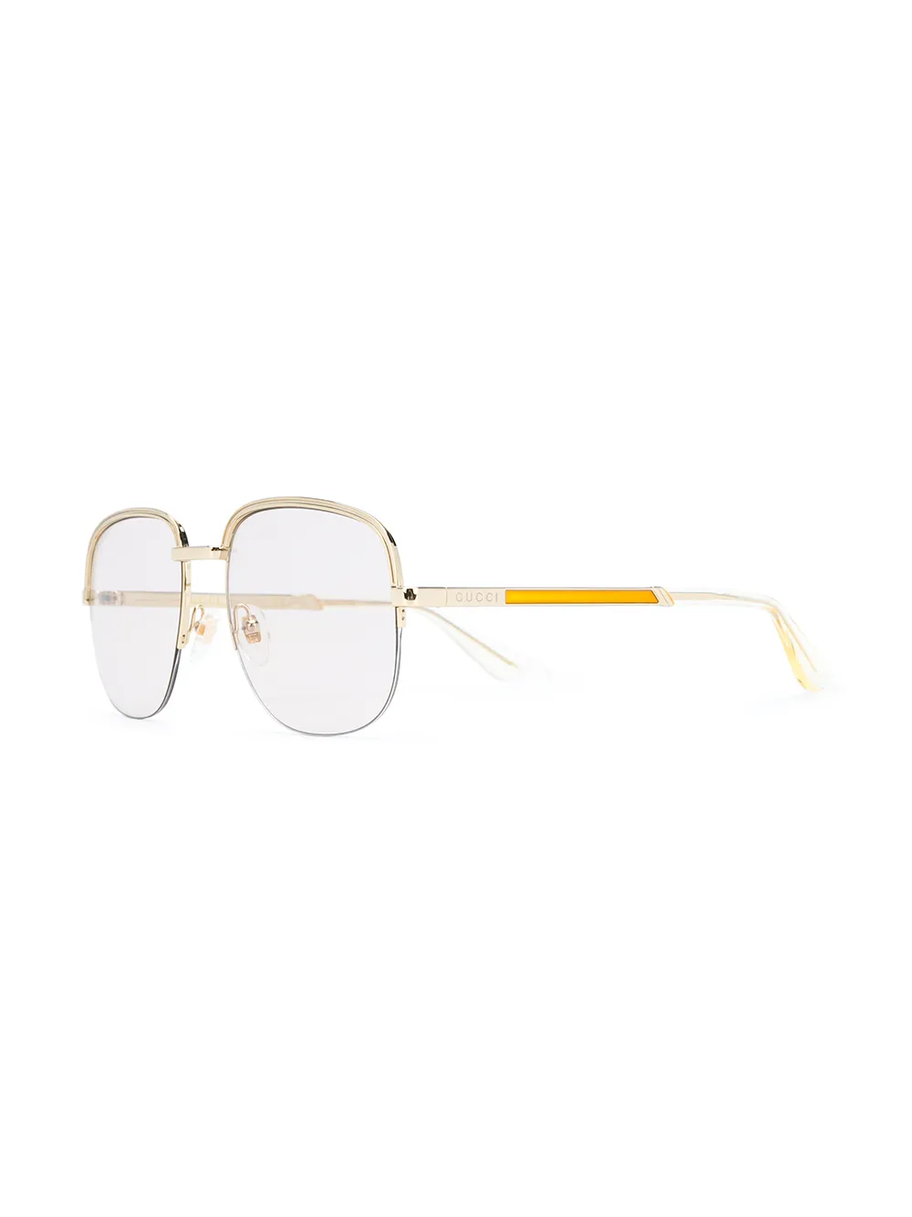 Gucci Eyewear Zonnebril met ovaal montuur - Goud