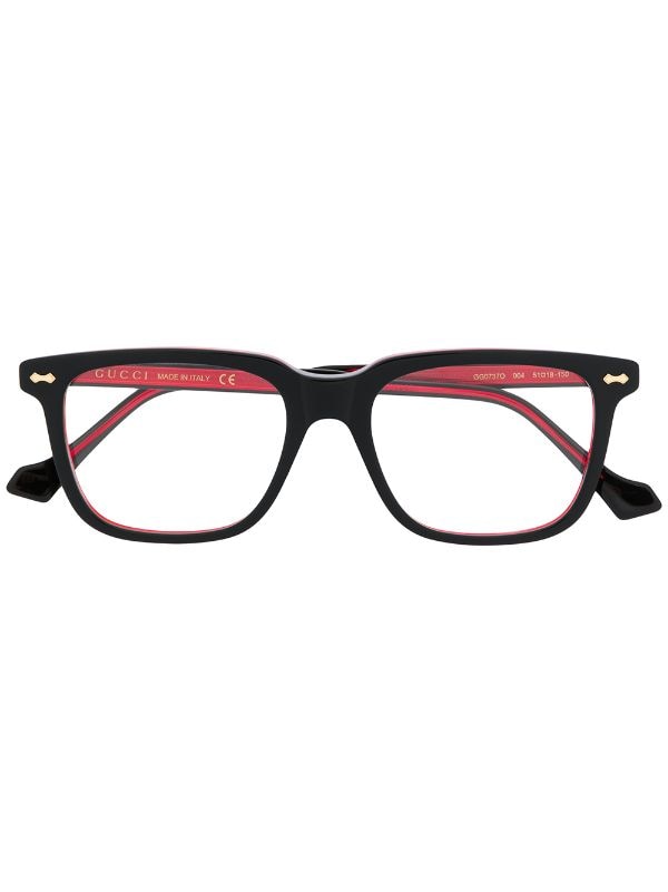 gucci red frame glasses