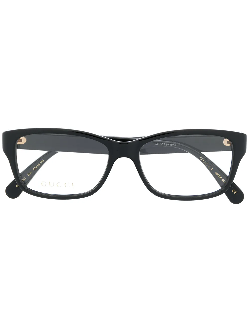 Gucci Eyewear Bril met rechthoekig montuur Zwart