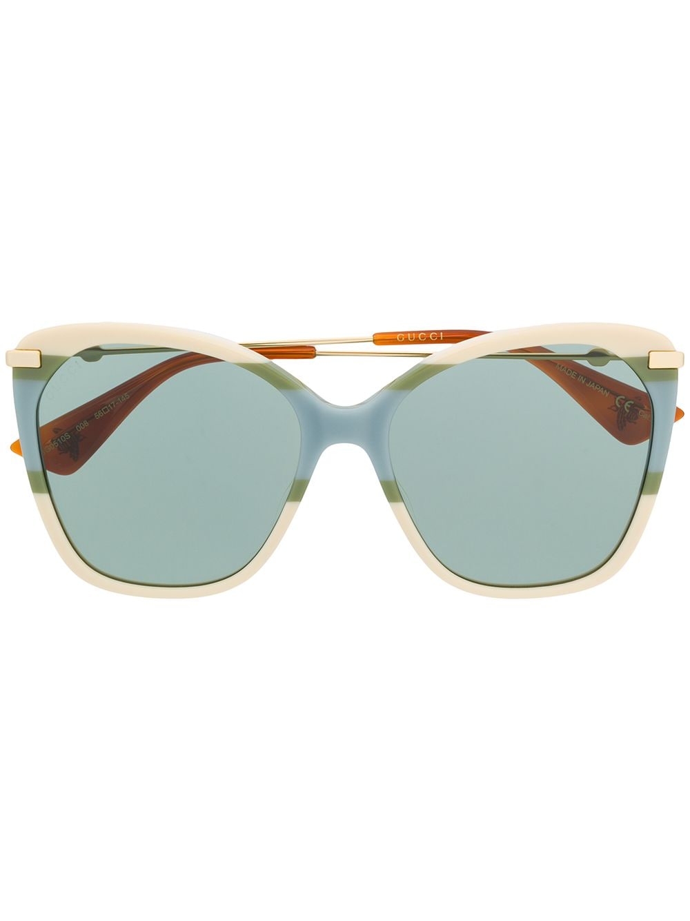 фото Gucci eyewear солнцезащитные очки в оправе 'бабочка' в полоску