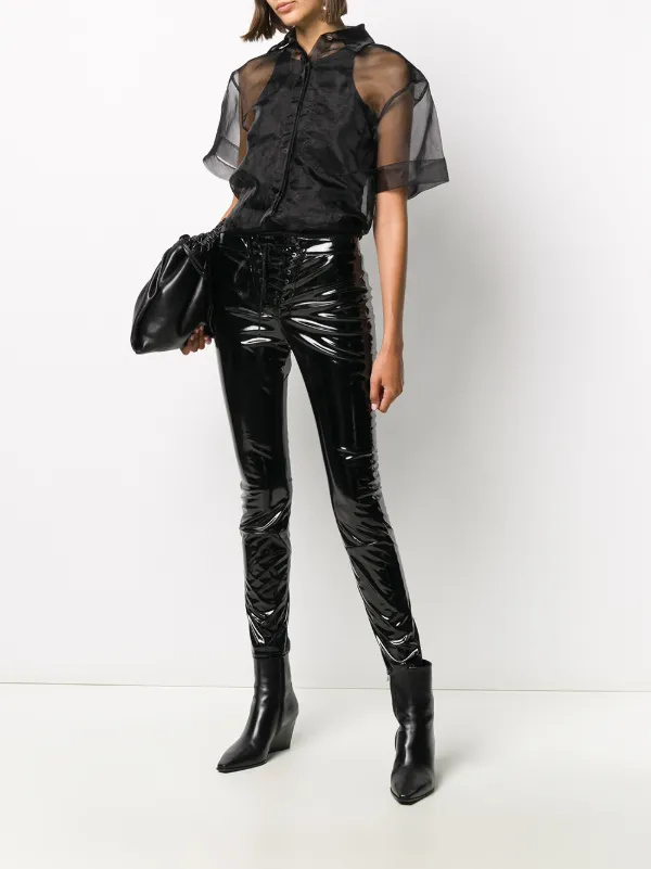 Shop UNRAVEL PROJECT lace-up cropped 