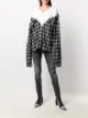 UNRAVEL PROJECT oversized v-neck check shirt