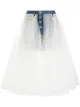 Image 1 of UNRAVEL PROJECT stonewash denim tulle skirt