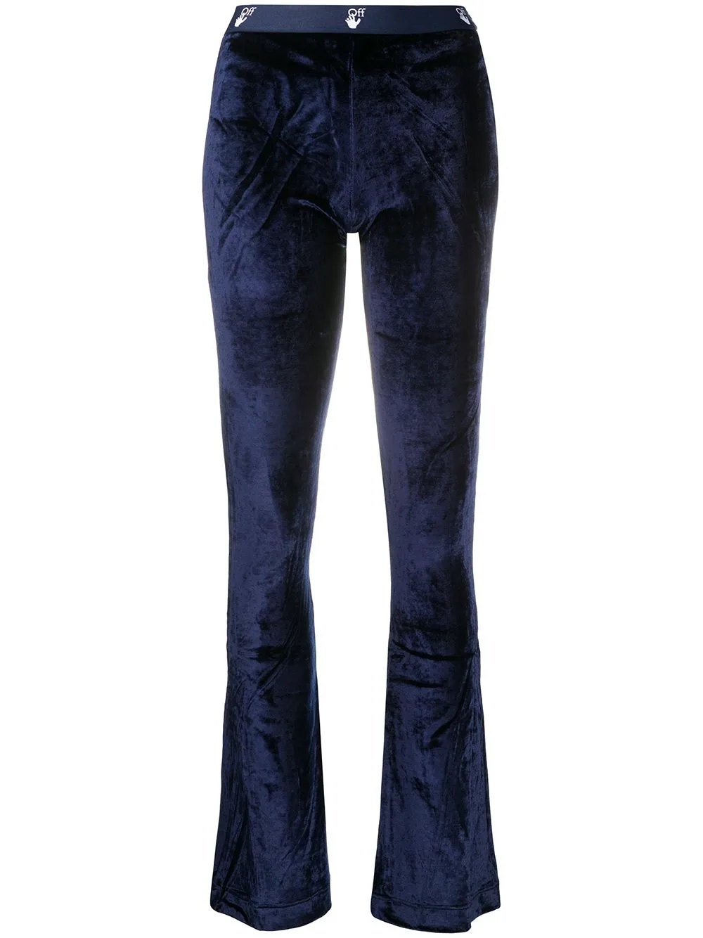 Off-White velour flared trousers - BLUE NO COLOR