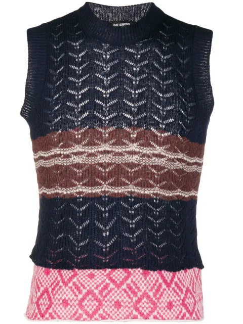 Raf Simons Striped Sweater Vest Ss20 