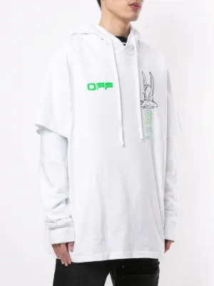 white long sleeve shirt with hood