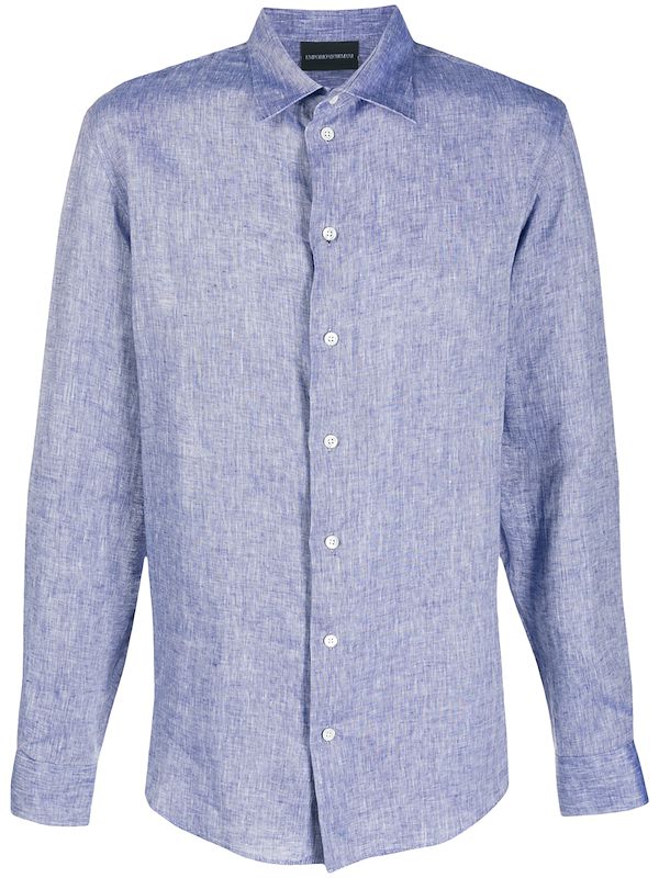 armani long sleeve shirt blue